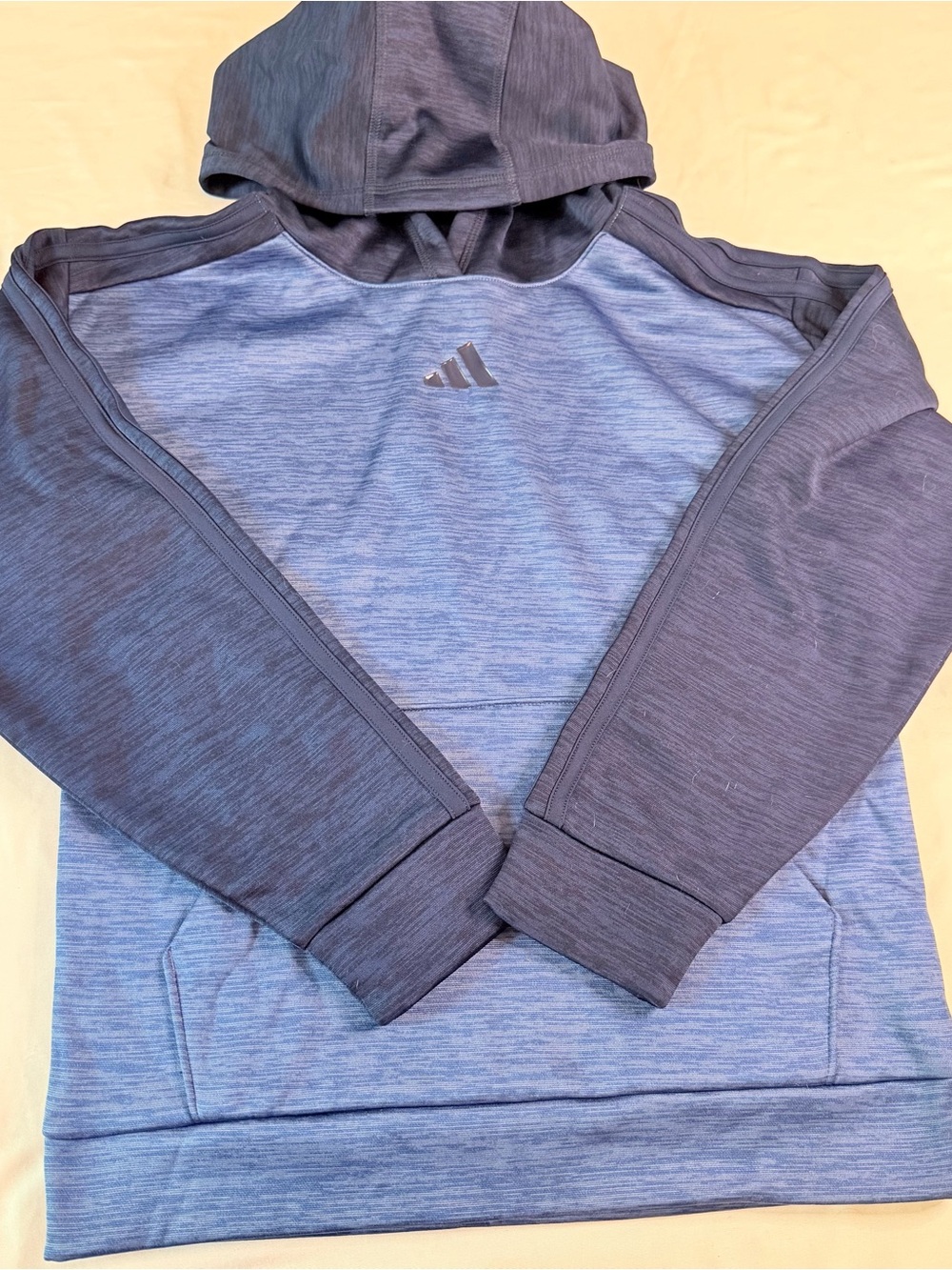 Adidas Boys Pullover Hoodie Blue Gray Colorblock Size M (10/12)